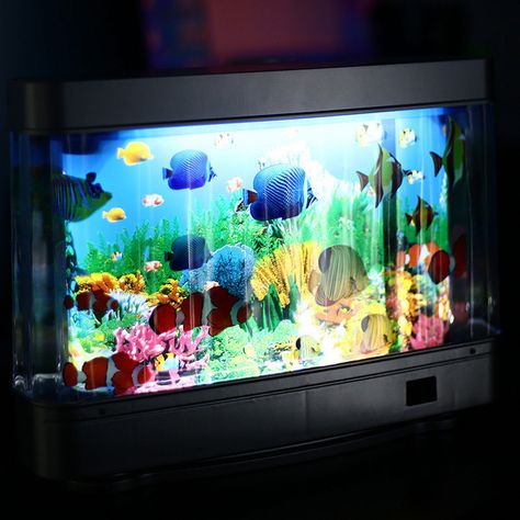 Aufmer Fish Lamp Decor Fake Fish Tank Mini Aquarium Artificial Fish Tank With Moving Fish Perfect Sensory Lamp2024 New Sale - Walmart.com 2000s Aquarium, Desk Room Ideas, Tropical Fish Tank, Fake Fish Tank, Desktop Aquarium, H20 Just Add Water, Aquarium Lamp, Tropical Fish Tanks, Tropical Fish Aquarium