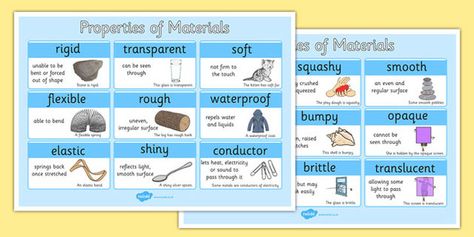 Properties of Materials Posters - science, display, objects, explanation, information, facts, ks2, key stage 2 Beautiful Classroom, Science Display, Key Stage 2, Shapes Preschool, Visual Aid, Classroom Display, Primary Teaching, Times Tables, Science Chemistry