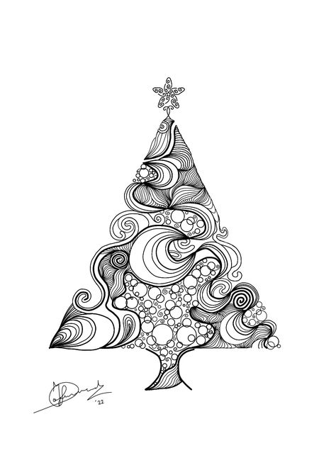 Zentangle art Christmas Tree Mandala Art, Christmas Mandala Drawings, Christmas Tree Zentangle Patterns, Doodle Christmas Tree, Zentangle Christmas Tree, Zentangle Christmas Cards, Xmas Zentangle, Christmas Zentangle Patterns, Zentangle Trees