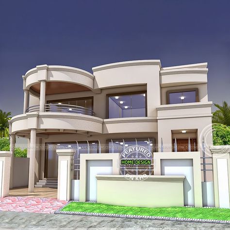 Unique 3d architecture house with plan House Design With Floor Plan, Double Story House, Modern Contemporary House Plans, Free Floor Plans, Free House Plans, Modern Contemporary Homes, Indian Home Design, Kerala House Design, Kerala Houses