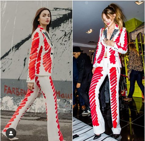 Alia Bhatt and Gigi hadid in moschino Alia Bhatt, Gigi Hadid, Moschino, Stylish Outfits, Kimono Top, Women's Top, Quick Saves