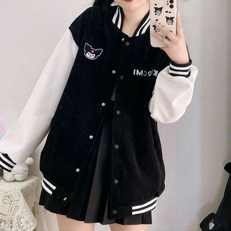 Sanrio Jacket, Pom Pom Clothes, Kuromi Outfit, Kuromi Clothes, Sanrio Outfits, Sanrio Clothes, Kawaii Hoodies, School Uniform Fashion, Hello Kitty Clothes