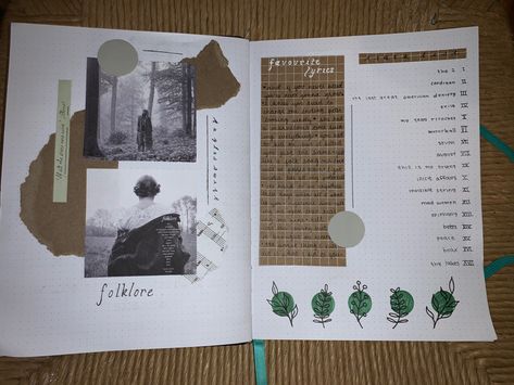 Taylor Swift Folklore cardigan bullet journal art page buju ideas for artist albums songs playlist and music Folklore Journal Taylor, Taylor Swift Bullet Journal Ideas, Spotify Journal, Taylor Swift Journal Ideas, Taylor Swift Bullet Journal, Folklore Journal, Buju Ideas, Lyric Journal, January Bujo