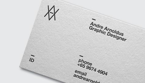 Andre Arnoldus Personal Identity on Behance Letterpress Business Card Design, Company Folders, Personal Symbol, Studio Lifestyle, Personal Branding Identity, Business Card Set, Letterpress Design, Design Branding Identity, Name Card Design