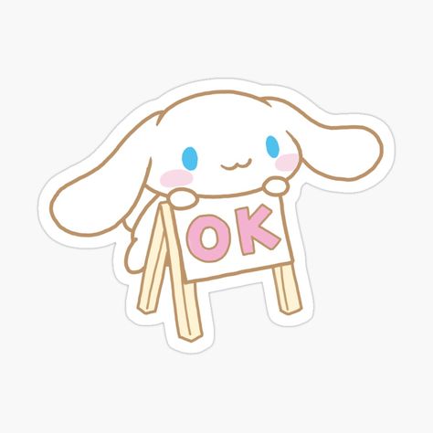 Get my art printed on awesome products. Support me at Redbubble #RBandME: https://www.redbubble.com/i/sticker/Cinnamoroll-Sanrio-ok-ok-by-thetachicorner/160406929.EJUG5?asc=u Cinnamon Roll Sanrio Sticker, Cinnamoroll Stickers Printable, Cinnamonroll Sanrio Sticker, Stiker Sanrio, Cinamoroll Stickers, Cinnamon Roll Sticker, Cinnamoroll Sticker, Movie Treats, Ok Sticker