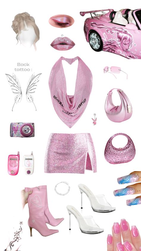 Y2k Core Pink Club Outfit #parishilton #parishiltonaesthetic #parishiltonoutfits #pink #y2k #rhinestones #barbie #chainmail #openbacktop #sequinoutfit #sequins Pink Clubbing Outfit, Pink Club Outfit, Y2k Pink Outfit, Paris Hilton Outfits, Paris Hilton Aesthetic, Y2k Core, Pink Club, Club Outfit, Sequin Outfit