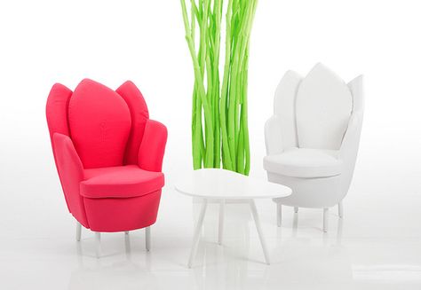 Tulip Ultra Modern Furniture, Cute Furniture, Trendy Furniture, White Upholstery, Funky Furniture, Ultra Modern, White Furniture, Armchair Design, Furniture Design Modern