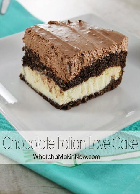 Chocolate Cheesecake Layer Cake, Italian Chocolate Desserts, Italian Love Cake Recipe, Italian Chocolate Cake Recipe, Chocolate Italian Love Cake, The Most Amazing Chocolate Cake, Italian Love Cake, Magical Cake, Sweet Ricotta