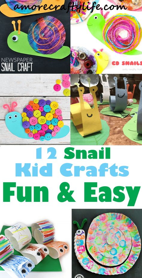 Snail Kid Crafts – Fun and Colorful - A More Crafty Life Snail Activities, Snails Preschool, Utah Forest, Blackberry Art, Kindy Classroom, Worm Crafts, Snails Kids, Snail And The Whale, Bug Activities