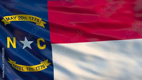 Stock Image: North Carolina state flag. Waving flag of North Carolina  state, United States of America. 3D Illustration North Carolina Flag, Horse Betting, Waving Flag, Flag Background, Winston Salem, State Flags, 3d Illustration, Eu Flag, Professions