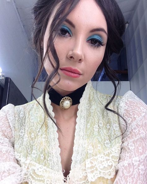 Samantha Robinson on Instagram: “I took this photo my first day on set of The Love Witch. 🤗 See you guys on Saturday!! 🔮💖 @newbeverly @msannabiller @oscopelabs” The Love Witch, Samantha Robinson, Blue Eyeshadow, On Set, First Day, See You, Eyeliner, Witch, Tumblr