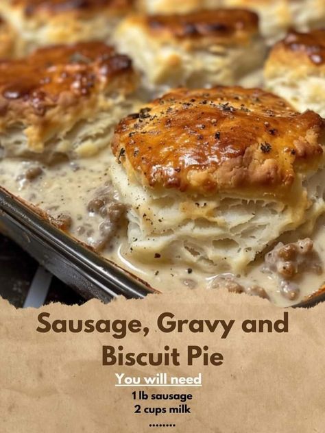 Biscuit Pie, Homemade Sloppy Joe Recipe, Sausage Gravy And Biscuits, Sausage Biscuits, Recipes Sausage, Louisiana Cajun, Desserts With Biscuits, Cajun Cooking, Fall Cooking