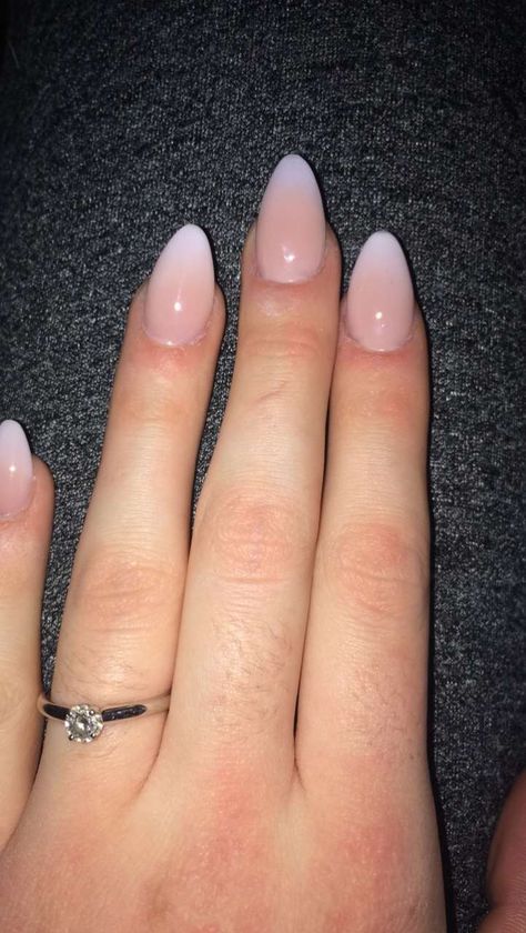 Almond French Fade, Faded French Nails With Art, French Tip Fade, Faded French Tip, French Fade Nails, Ombre French Nails, Ombre French Tips, Faded Nails, French Tip Acrylics