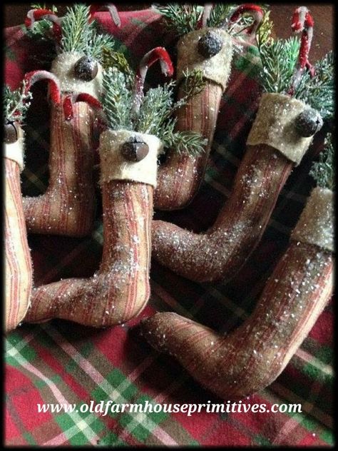 #ST6 Primitive Stocking Ornament (Made In USA) Diy Christmas Stockings, Primitive Christmas Ornaments, Primitive Christmas Crafts, Primitive Ornaments, Primitive Christmas Decorating, Christmas Stockings Diy, Prim Christmas, Christmas Stocking Fillers, Primitive Crafts