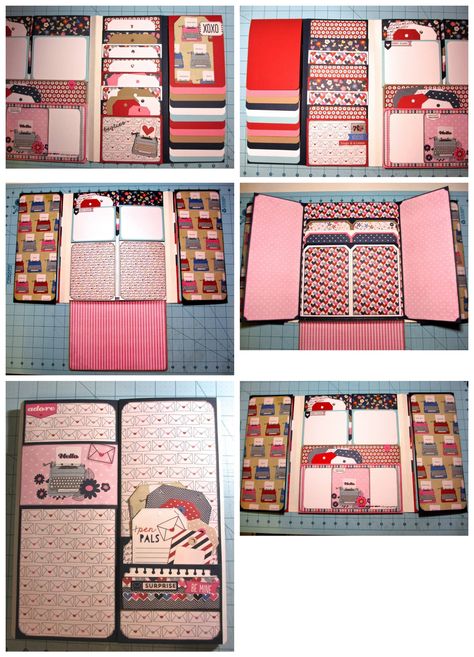 Check out the fabulous Foto Folios designed by Kathy Orta - There are 6 different styles - this is style 4. You can pick up the tutorials & videos for all 6 styles plus the box on the PaperPhenomenon.com website. http://shop.paperphenomenon.com/Foto-Folios-w-Storage-Box-Tutorial-TUT076.htm Diy Mini Album, Scrapbooking Journal, Recipe Scrapbook, Mini Albums Scrap, Mini Album Tutorial, Scrapbook Book, Album Diy, Scrap Album, Tattoos Celebrities