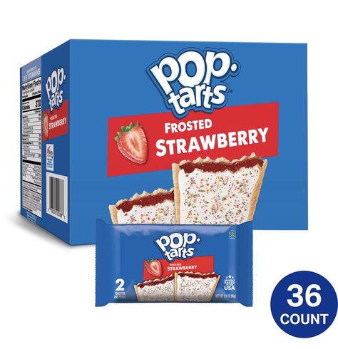 Strawberry Pop Tart, Strawberry Breakfast, Toaster Pastry, Instant Breakfast, Strawberry Frosting, Pop Tart, Red Valentine, Cereal Bars, Pastry Crust