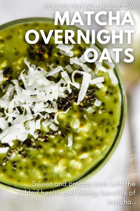 These Matcha Overnight Oats are the perfect make-ahead addition to your morning routine. Sweet and creamy oats paired with antioxidant-rich matcha for the ideal breakfast pick me up. These matcha oats have added protein, healthy fats and are gluten-free. Matcha And Chia Seeds, Matcha Granola Recipe, Matcha Food, Pistachio Overnight Oats, Matcha Overnight Oats Chia Seeds, Matcha Breakfast, Matcha Overnight Oats, Matcha Oats, Healthy Breakfast Choices