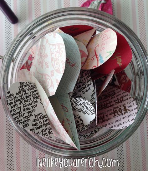 Words of Affirmation Valentine's Jars Words Of Affirmation Gift Ideas, Words Of Affirmation Gifts, Compliment Jar, Affirmation Jar, Sewing Gift Ideas, Marriage Bible Verses, Holiday Hand Towels, Marriage Retreats, Valentine Words