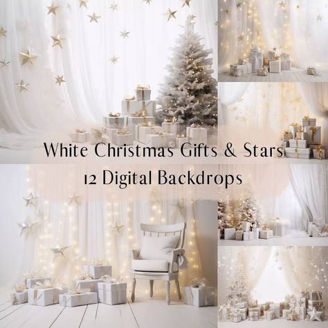 Simple Christmas Backdrop, Christmas Backdrop Ideas, Winter Wonderland Cake, Composite Photography, Digital Photography Backdrops, Winter Backdrops, White Overlay, Christmas Photo Booth, Christmas Mini Sessions