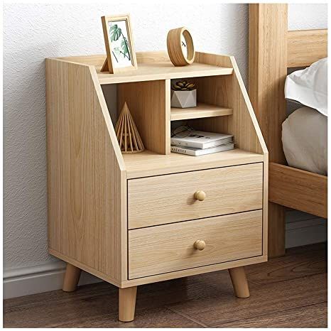 Wooden Bedside Table Ideas, Bedside Table Contemporary, Nightstand Modern, Bedside Lockers, Shelf Bedside Table, Desk Bedroom, Bedside Tables Nightstands, Wooden Bedside Table, Mini Desk