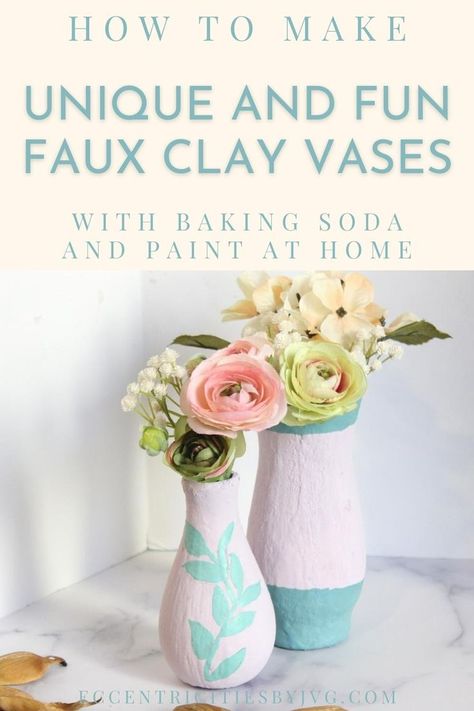 Clay Vase Diy, Baking Soda Paint, Clay Vases, Vase Diy, Old Vases, Diy Crafts For Adults, Vase Crafts, Clay Texture, Clay Vase