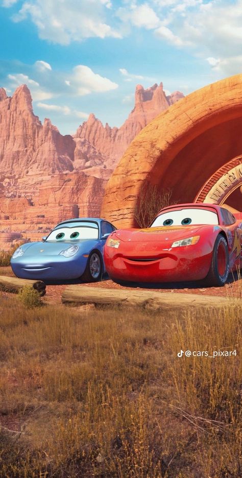 Sally And Lightning Mcqueen, Lightning And Sally, Cars The Movie, Disney Cars Movie, Disney Cars Wallpaper, Flash Mcqueen, Cars Pixar, Lighting Mcqueen, Radiator Springs