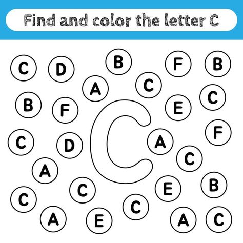 Letter C Worksheets, Find And Color, Hidden Letters, Playdough To Plato, English Worksheets For Kindergarten, Hindi Worksheets, Learning Worksheets, Alphabet Activities Preschool, Alphabet Flashcards