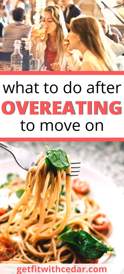 Here are some great tips for moving on after overeating. Instead of beating yourself up, try these tips for developing healthy eating habits instead! #overeat #overeating #healthyeating #cleaneating Healthy Lifestyle Changes, Lifestyle Changes, Healthy Eating Habits, Diet Tips, Nutrition Tips, Feel Better, Get Fit, Healthy Lifestyle, Clean Eating