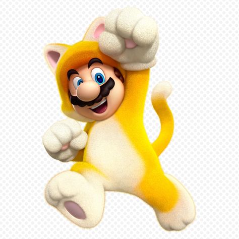 Cat Mario Artwork (alt) - Super Mario 3D World Super Mario Cat, Mario Artwork, Super Mario Memes, Super Mario Tattoo, Cat Mario, Super Mario 3d World, World Png, Mario Memes, Nintendo Mario Kart