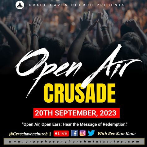 Crusade Poster Design, Church Poster, Online Ads, Open Air, Flyer Template, Poster Design, Media, Instagram Posts, Design