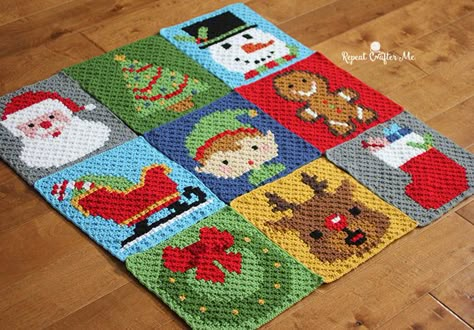 Crochet Christmas Stocking Pixel Square Crochet Afgan, C2c Patterns, Crochet Graphgan, Crochet C2c Pattern, Christmas Afghan, Christmas Crochet Blanket, Crocheted Christmas, Repeat Crafter Me, Crochet Christmas Stocking