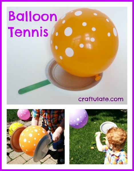 Balloon Tennis - gross motor fun from Craftulate Balloon Tennis, Preschool Olympics, Olympic Games For Kids, Kids Motor Skills, Summer Preschool, Gross Motor Activities, Art Centre, Outdoor Activities For Kids, Preschool Games