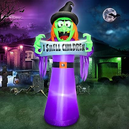 8FT #Halloween #Inflatables #Witch Outdoor Decorations, Lighted #BlowUp Yard Decor with Banner #ISmellChildren, Built-in Bright LED Lights for Home Garden Ground Lawn Patio Outside Holiday Party Prop Halloween Blow Ups, Garden Ground, I Smell Children, Halloween Inflatables, Holiday Store, Halloween Items, Outdoor Decorations, Halloween Event, Bright Led Lights