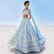 Lehenga Choli Designs, White Lehenga, Indian Outfits Lehenga, Lehnga Dress, Blue Lehenga, Anita Dongre, Naeem Khan, Indian Lehenga, Ghagra Choli