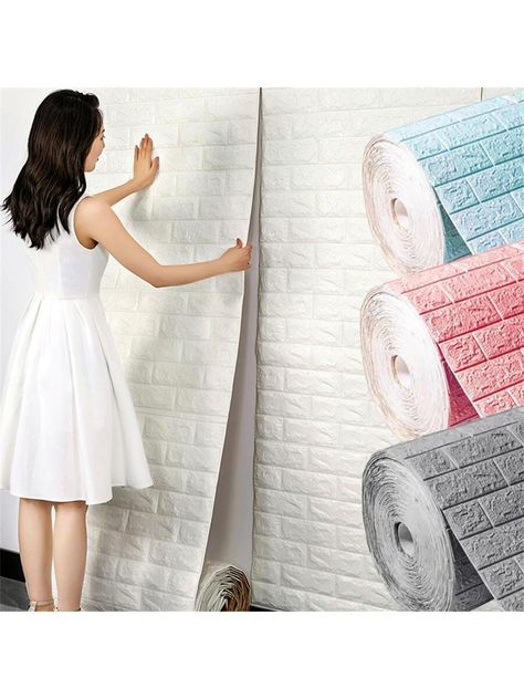 Brick Wall Stickers, 3d Wallpaper Home, Wallpaper Waterproof, Brick Paneling, Wallpaper Ceiling, Wall Stickers Living Room, Brick Patterns, Brick Wallpaper, 3d Wall Panels