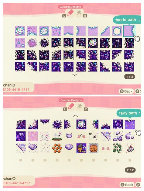 Whimsical Acnh Codes, Acnh Crystal Design, Star Path Acnh, Enchanted Forest Acnh Codes, Fairy Core Animal Crossing Codes, Acnh Star Path, Acnh Fairycore Island Codes, Dark Fairy Path Animal Crossing, Acnh Codes Fairycore