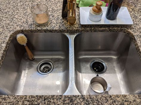 How to Replace and Install an Undermount Kitchen Sink — House by the Preserve Kitchen Sink Upgrade, Replacing Kitchen Sink, Under Mount Kitchen Sink, Undercounter Sink, Kitchen Sink Diy, Double Basin Kitchen Sink, Rv Sink, Builder Grade Kitchen, Sink Replacement