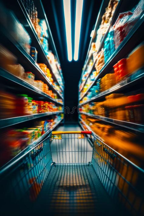 Shopping cart in grocery store filled with lots of food and drinks. Generative AI royalty free stock photos Grocery Store Ads, Product Shelf, Grocery Ads, Lots Of Food, Online Grocery Store, Vector Technology, Store Ads, Grocery Online, Grocery Shopping