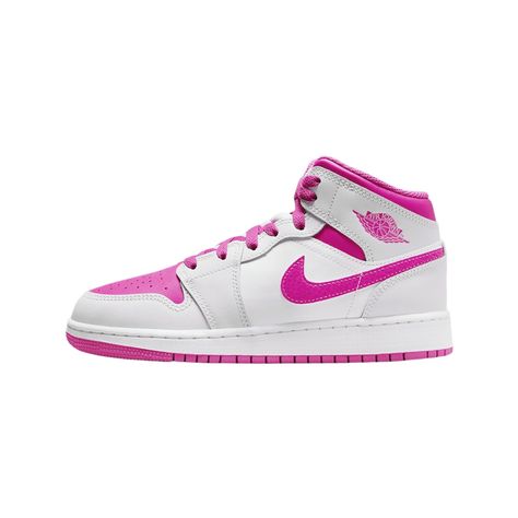 PRICES MAY VARY. 100% Authentic Closure type: Lace-Up Heel type: Flat Height map: High Top Material: Nike Materials Outer material: Nike Materials Grade School Jordan 1 Mid Iris Whisper/Fire Pink-White Jordens Shoes, Jordans Kids, Swaggy Shoes, Jordan Women, Cute Jordans, Grooming Tips, Jordan Air, Jordans Women, Cute Nike Shoes