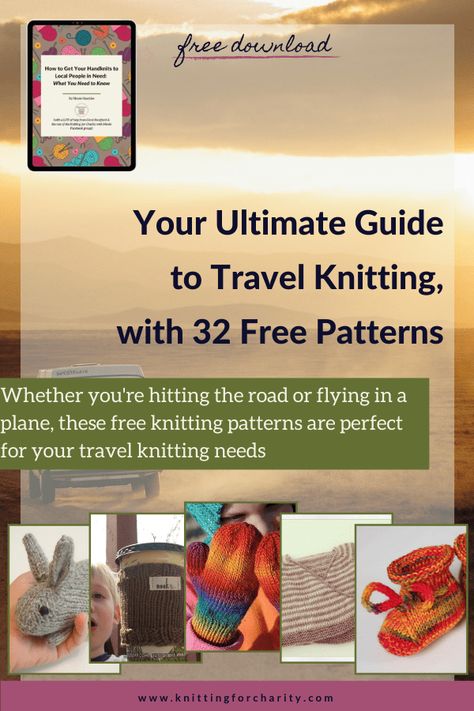 Your Ultimate Guide to Travel Knitting, with 32 Free Patterns Travel Knitting Projects, Knitting Organization, Travel Knitting, Knitting For Charity, Knitted Heart, Knit Dishcloth, Miscellaneous Items, Free Knitting Patterns, Pattern Collection