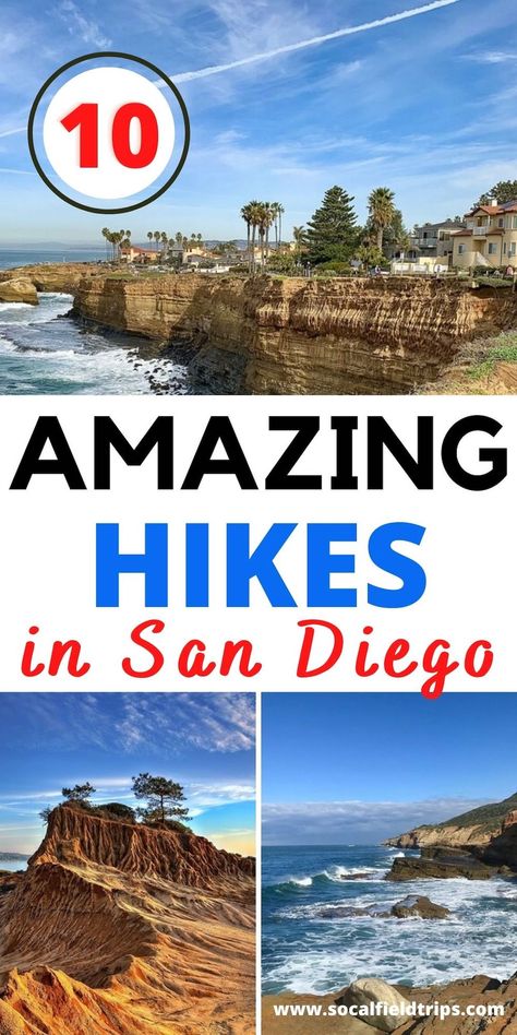 Check out this list of the 10 Best Hikes in San Diego! Exploring San Diego’s trails offers everything from urban scenery to immaculate views of the Pacific Oceans, nearby mountains, and vistas. You can’t go wrong with any trail, but you’ll want to plan appropriately, based on skill level, trail type, and weather conditions. #california #visitcalifornia #visitsandiego #sandiego #familytravel #travel Urban Scenery, San Diego Activities, Cabrillo National Monument, San Diego Vacation, Visit San Diego, Beautiful California, Nature Hikes, Downtown San Diego, Visit California