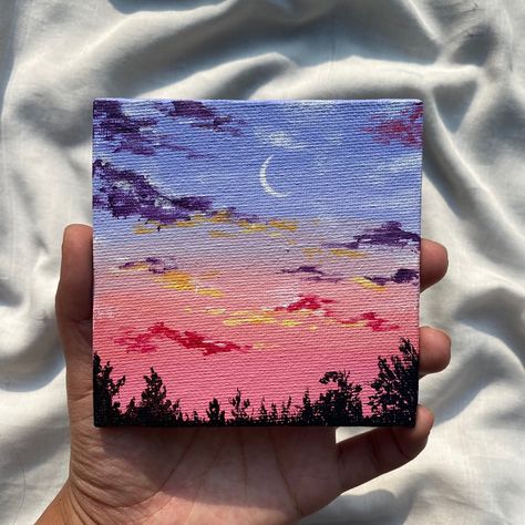 Hard Paintings, Cute Small Canvas Paintings, Canvas Art Painting Abstract, Sunset Canvas Painting, Sky Art Painting, Small Canvas Paintings, Simple Canvas Paintings, Cute Canvas Paintings, Canvas Painting Designs