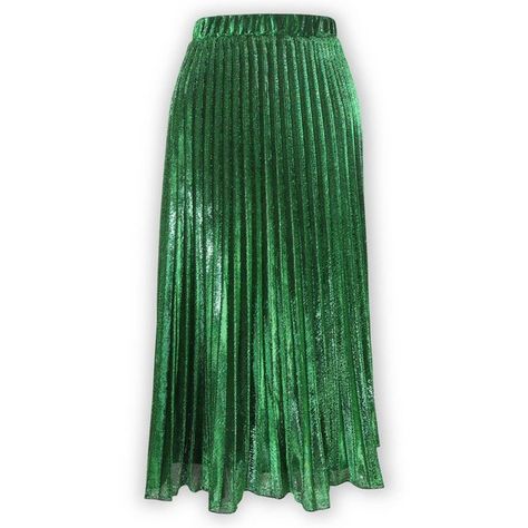 Penelope Pleated Skirt Green ($92) ❤ liked on Polyvore featuring skirts, green midi skirt, pleated midi skirts, metallic skirt, pleated skirt and metallic midi skirt Accordion Pleated Skirt, Summer Dress Trends, Metallic Midi Skirt, Skirts Green, Green Pleated Skirt, Accordion Skirt, Green Midi Skirt, Metallic Pleated Skirt, Mid Calf Skirt