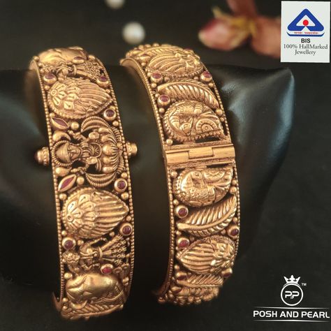 Buy Mango Nakash Bangles Pp0404 Online | Posh And Pearl - JewelFlix Gold Nakash Bangles, Mango Bangles Gold, Kasu Bangles Gold, 32 Grams Gold Bangles, Heavy Bollywood Gold Bangle, Heavy Gold Bollywood Bangle, Mango Design, Gold-plated Bollywood Bangle, Latest Indian Jewellery