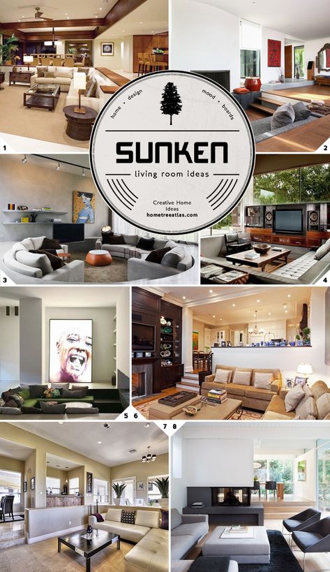 There are two different design styles when it comes to sunken living room ideas. You’ve got designs where the whole living room is sunken like in picture (1). Then you have designs where only a portion of the living room is a step down. If you have a large living room space, then having a […] Sunk In Living Room, Sunken Living Room, Different Design Styles, Small Living Room Decor, Room Additions, Living Room Remodel, Living Room Spaces, Home Additions, Livingroom Layout