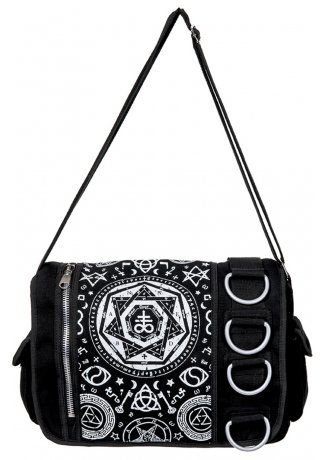 BANNED APPAREL PENTAGRAM MESSENGER BAG Black Messenger Bag, Gothic Purse, Punk Tattoo, Attitude Clothing, Occult Symbols, Black Necklace, Goth Outfits, Punk Rock, Purse Wallet