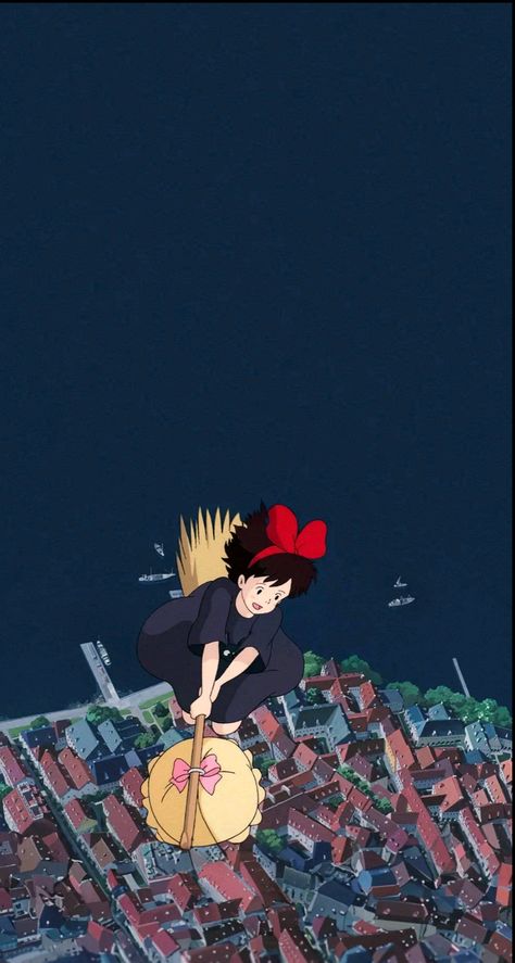 Studio ghibli/kikis delivery service wallpaper Kiki's Delivery Service Lockscreen, Studio Ghibli Wallpaper Kiki, Kiki's Delivery Service Wallpaper Aesthetic, Ghibli Wallpaper Phone, Kikis Delivery Service Wallpapers, Kiki Wallpaper, Kiki's Delivery Service Wallpaper, Kikis Delivery Service Aesthetic, Studio Ghibli Wallpaper