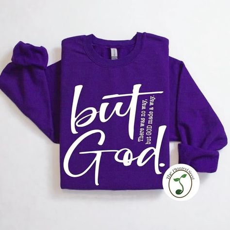 Designs I currently have available. They are $20 or 2 for $30. I can do these on any color tshirt! Comment below with your hat design you would like, size and color shirt! I will also make a post of the color shirts I currently have in stock. Can’t wait to make your Planted seed! Faith Shirts, Purple Crafts, Purple Sweatshirt, Print Transfer, But God, Christian Sweatshirt, Faith Shirt, Christian Shirt, Cameo Projects