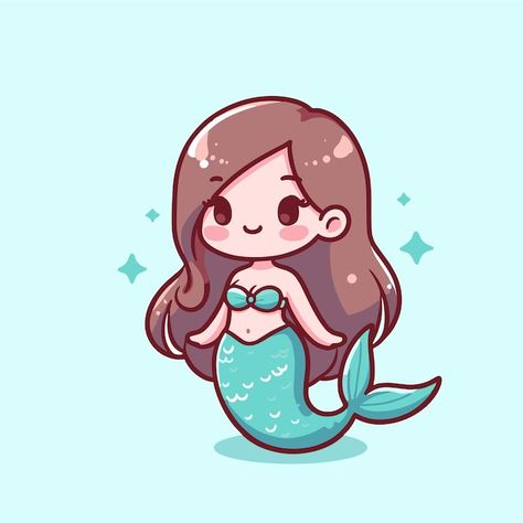 Mermaid cartoon Vectors | Free download Mermaid Cartoon Drawing, Chibi Mermaid, Ocean Cartoon, Mermaid Vector, Mermaid Cartoon, Kawaii Cartoon, Vector Free Download, Mermaid Art, Cute Kawaii