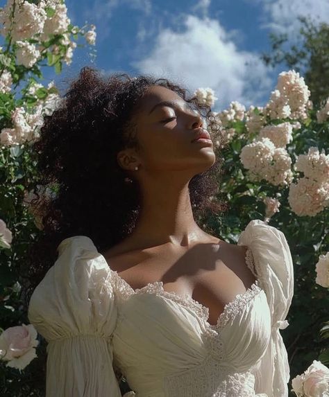 Black Cottagecore Aesthetic, Woman Videographer, Soft Life Black Woman Aesthetic, Nature Photoshoot Black Women, Dreamy Photoshoot Black Women, Ethereal Photoshoot Black Woman, Black Southern Belle Aesthetic, Black Women Cottagecore Aesthetic, Woc Cottagecore